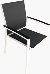 Amicasa Sedia per Esterni in Alluminio Dimensioni 56x63x89,5 cm colore Grigio Scuro/ Bianco - Sarim