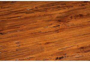 Tavolo Country in legno massello di tiglio finitura noce L70xPR70xH78 cm. Made in Italy