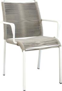 VivaGarden Sedia per Esterni in Alluminio/Corda Dimensioni 55x60x87 cm colore Grigio/Bianco - Chirico