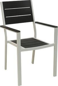 NBrand Sedia per Esterni in Acciaio/HDPE Dimensioni 55x58x88 cm colore Effetto legno - MetalWood
