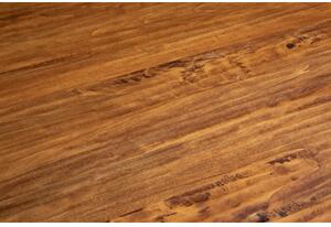 Tavolo Country in legno massello di tiglio struttura bianca anticata piano noce. Made in Italy