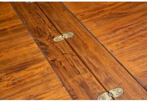 Tavolo allungabile Country fatto a mano in legno massello di tiglio struttura bianca anticata piano noce Made in Italy