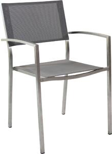 VivaGarden Sedia per Esterni in Acciaio/Textilene Dimensioni 56x54x83 cm colore Grigio - Hopper