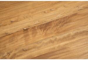 Tavolo Country in legno massello di tiglio struttura bianca anticata piano naturale. Made in Italy