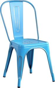 VivaGarden Sedia per Esterni in Acciaio Dimensioni 35x45x85 cm colore Blu - Mitchell