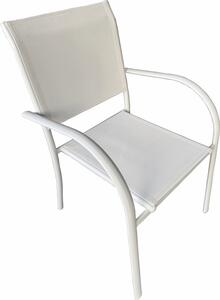 VivaGarden Sedia per Esterni in Alluminio/Textilene Dimensioni 56x63x86 cm colore Bianco