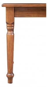 Tavolo fisso Country in legno massello di tiglio finitura noce L80xPR80xH78 cm. Made in Italy
