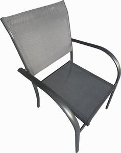 VivaGarden Sedia per Esterni in Alluminio/Textilene Dimensioni 56x63x86 cm colore Antracite