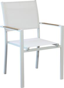 VivaGarden Sedia per Esterni in Alluminio/Textilene Dimensioni 56x57x87 cm colore Bianco
