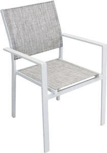 VivaGarden Sedia per Esterni in Alluminio/Textilene Dimensioni 55x58x85 cm colore Bianco - Ludwig