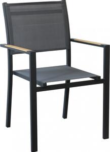 VivaGarden Sedia per Esterni in Alluminio/Textilene Dimensioni 56x57x87 cm colore Antracite