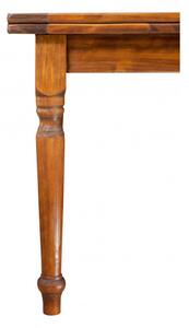 Tavolo Country allungabile in legno massello di tiglio finitura noce L120xPR80xH80 cm. Made in Italy