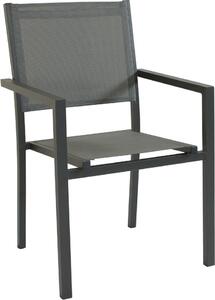 VivaGarden Sedia per Esterni in Alluminio/Textilene Dimensioni 55x58x85 cm colore Taupe - Ludwig