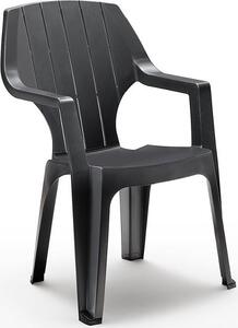 BICA Sedia per Esterni in Plastica Dimensioni 61x58x88 cm colore Antracite