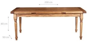 Tavolo Country allungabile in legno massello di tiglio L200xPR90xH80 cm. Made in Italy