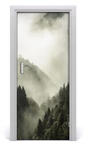 Sticker porta Nebbia sulla foresta 75x205 cm