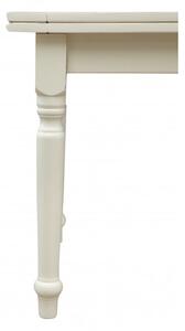 Tavolo Country allungabile in legno massello di tiglio finitura bianca anticata L200xPR90xH80 cm. Made in Italy