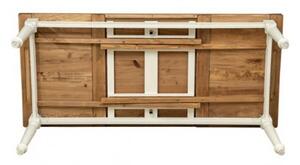 Tavolo Country allungabile in legno massello di tiglio struttura bianca anticata piano naturale L200xPR90xH80 cm. Made in Italy