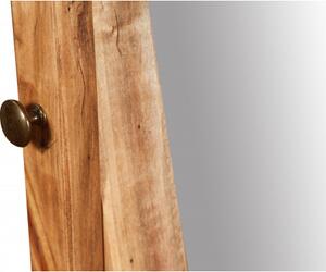 Specchiera da terra orientabile in legno massello di tiglio finitura naturale L61xPR45xH172 cm Made in Italy