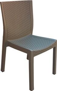 DIMAPLAST Sedia per Esterni in Resina Dimensioni 42x55x86 cm colore Tortora - Panarea