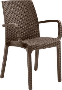 BICA Sedia per Esterni in Resina Dimensioni 57x59x86 cm colore Marrone - Indiana