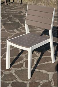 KETER Sedia per Esterni in Resina Dimensioni 47x60x86 cm colore Bianco/Tortora - Harmony