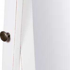 Specchiera da terra orientabile in legno massello di tiglio finitura bianca anticata L61xPR45xH172 cm Made in Italy