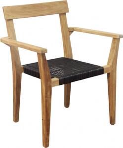 VivaGarden Sedia per Esterni in Wicker/Teak Dimensioni 65x52x80 cm colore Antracite