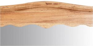 Specchiera a muro in legno massello di tiglio finitura naturale L90xPR5xH83 cm Made in Italy
