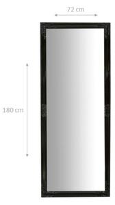 Specchio Specchiera da parete e appendere verticale/orizzontale L72xPR4xH180 cm finitura nero lucido