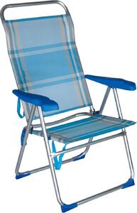 VivaGarden Sedia per Esterni Pieghevole in Alluminio/Textiline Dimensioni 39x49x114 cm colore Blu - SunComfort