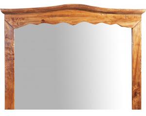 Specchiera a muro in legno massello di tiglio finitura noce L90xPR5xH83 cm Made in Italy