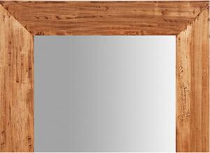 Specchiera quadrata a muro in legno massello di tiglio finitura naturale L60xPR3xH60 cm Made in Italy