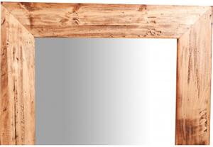 Specchiera rettangolare a muro in legno massello di tiglio finitura naturale L60xPR3xH90 cm Made in Italy