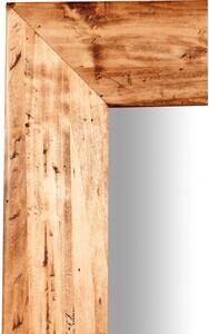 Specchiera rettangolare a muro in legno massello di tiglio finitura naturale L60xPR3xH90 cm Made in Italy