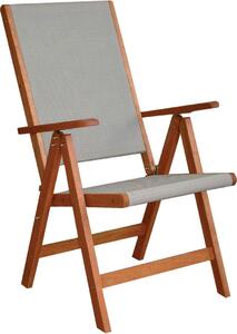 VivaGarden Sedia per Esterni Pieghevole in Legno Dimensioni 58x61x103 cm colore Grigio