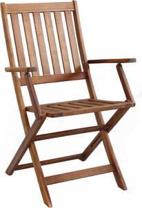 VivaGarden Sedia per Esterni Pieghevole in Legno Dimensioni 55x57x91 cm colore Marrone - Euforico