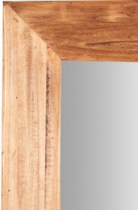 Specchiera a muro rettangolare in legno massello di tiglio finitura naturale L100xPR3xH200 cm Made in Italy