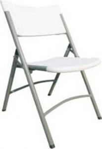 VivaGarden Sedia per Esterni Pieghevole in Metallo/Plastica Dimensioni 40x39x86 cm colore Bianco