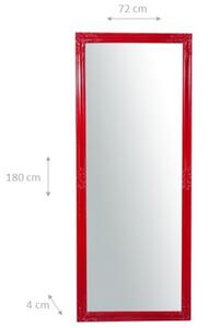 Specchio Specchiera da parete e appendere verticale/orizzontale L72xPR4xH180 cm finitura rosso lucido