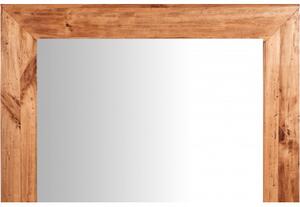 Specchiera quadrata a muro in legno massello di tiglio finitura naturale L80xPR3xH80 cm Made in Italy