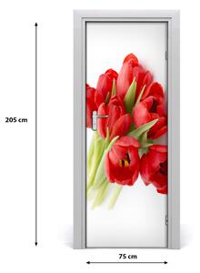 Rivestimento Per Porta Tulipani rossi 75x205 cm