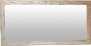 Specchiera a muro rettangolare in legno massello di tiglio finitura crema anticata L100xPR3xH200 cm Made in Italy
