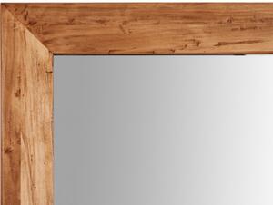 Specchiera quadrata a muro in legno massello di tiglio finitura naturale L100xPR3xH100 cm Made in Italy