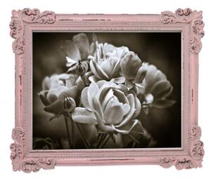 Portafoto da appoggio verticale/orizzontale in resina finitura rosa anticata L26xPR2xH31 cm