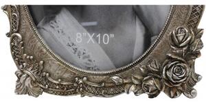 Portafoto da appoggio in resina finitura oro anticata L26xPR3xH32,5 cm