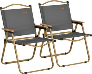 VivaGarden Sedia per Esterni Pieghevole Set 2 Sedie da Giardino in Acciaio/Tessuto Dimensioni 54x59x78 cm colore Grigio