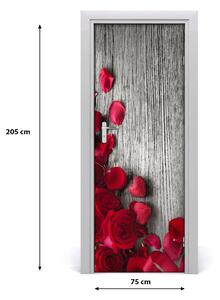 Poster adesivo per porta Rose rosse 75x205 cm