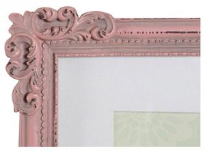 Portafoto da appoggio verticale/orizzontale in resina finitura rosa anticata L26xPR2xH31 cm
