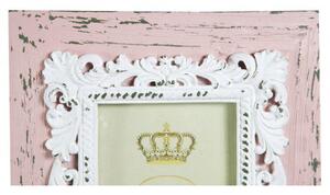 Portafoto da appoggio verticale/orizzontale in resina finitura rosa anticata L20xPR2xH25 cm